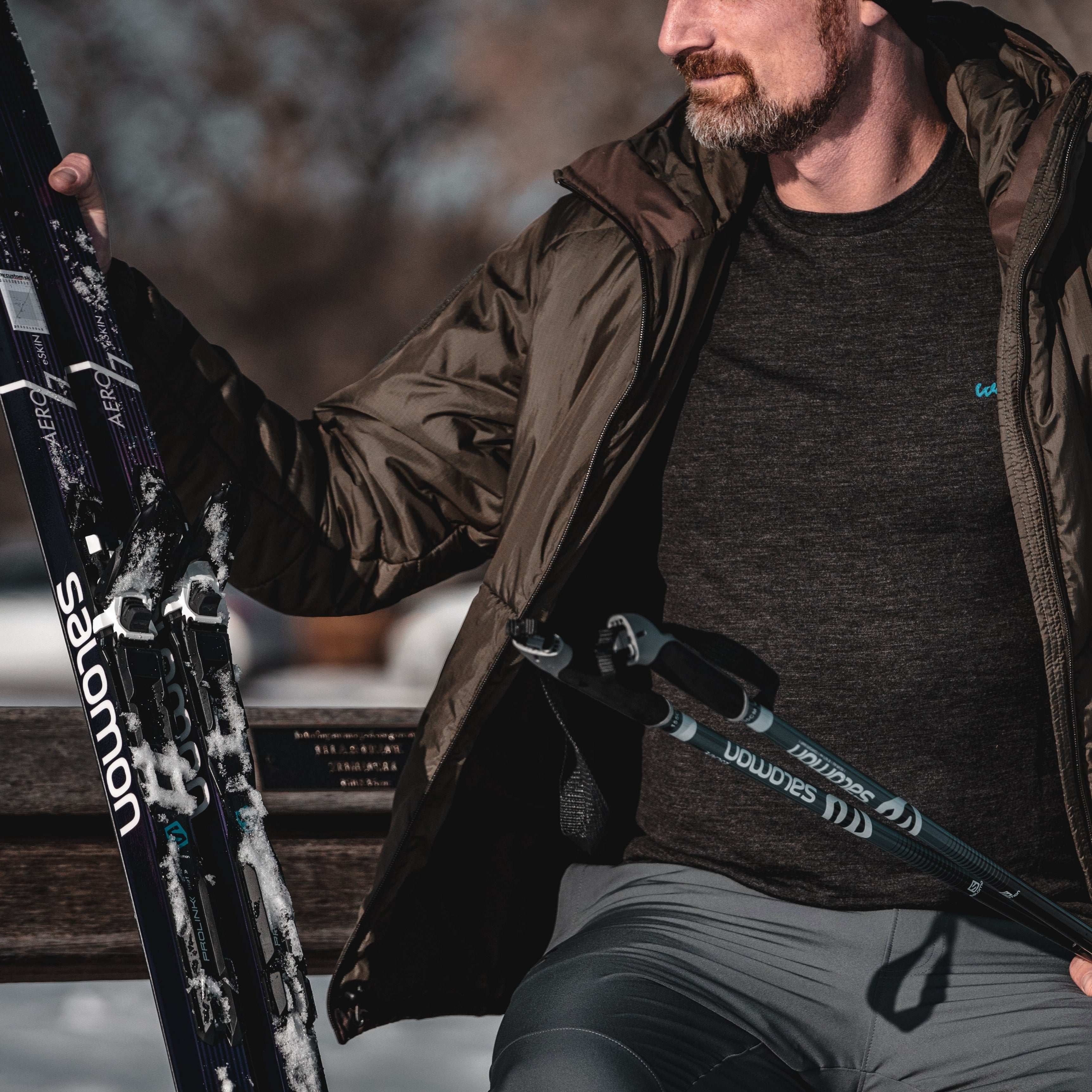 Men's 100% Merino Wool Long Sleeve Crew Neck Shirt 190 GSM