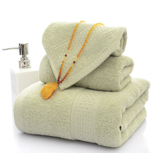 Bath Towel Long Staple Cotton Padded Towel Towel Square Plain Color