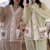 Women's Fashionable Temperament Plush Pajamas Homewear Suit
