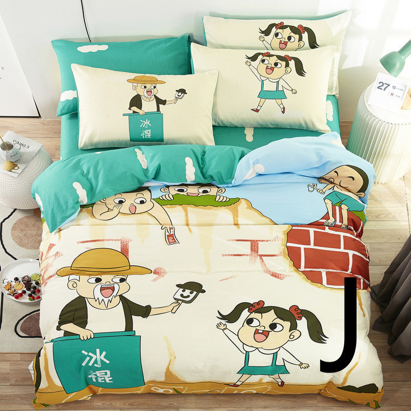Home Textile Cute Cartoon Children Bed Sheet / Quilt Cover
