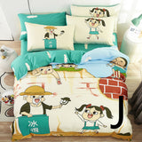 Home Textile Cute Cartoon Children Bed Sheet / Quilt Cover