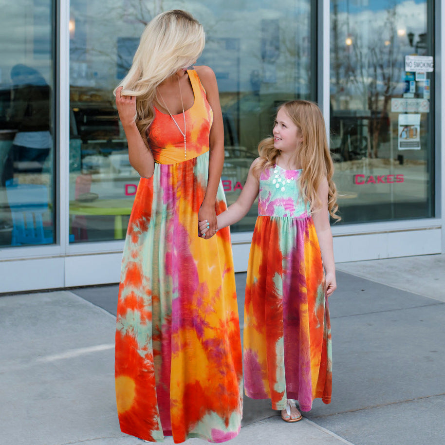 Mother-daughter Matching Outfit Summer Children's Clothing With Pockets