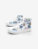 Girls Graffiti Canvas Shoes High Top Casual Sneakers