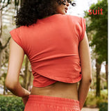 Ladies Two-piece Set Solid Color Casual Suit