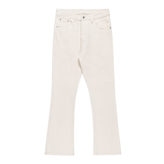 Solid Color Slightly Flared Jeans Men