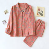 Double-layer Jacquard Feather Pajamas Suit Women