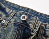 Washed Yellow Faded Jeans For Men