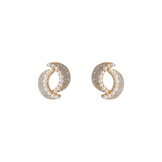 Light Luxury Exquisite Geometric Pearl Ear Studs