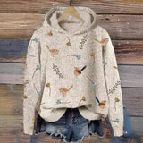 Thick Needle Fabric Women's Hooded Sweater Simple Style