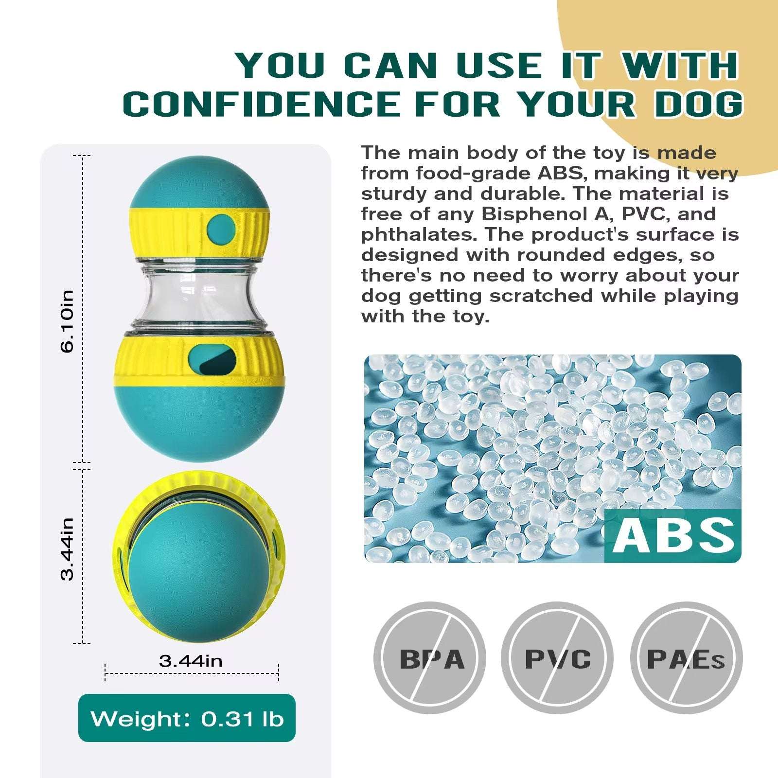 Interactive Slow Feeder Oval Toy – Dog Food Dispenser