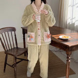 Women's Fashionable Temperament Plush Pajamas Homewear Suit