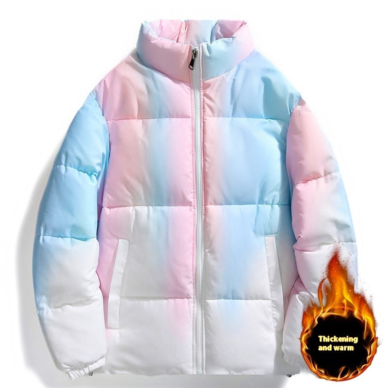 Fashion Stand-up Collar Gradient Coat For Women Men Clothing