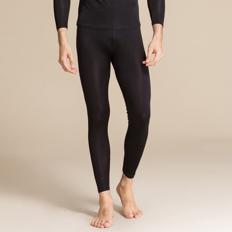 Men's Silk Knitted Warm Trousers Mulberry Silk Comfortable Thin Leggings Compression Pants Slim Fit Long Johns