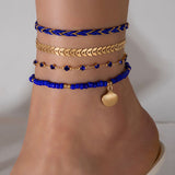 4pcs Set Bohemian Anklet Set Summer Fashion Jewelry