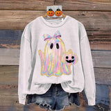 Women's Creative Halloween Printed Crew Neck Sweatshirt