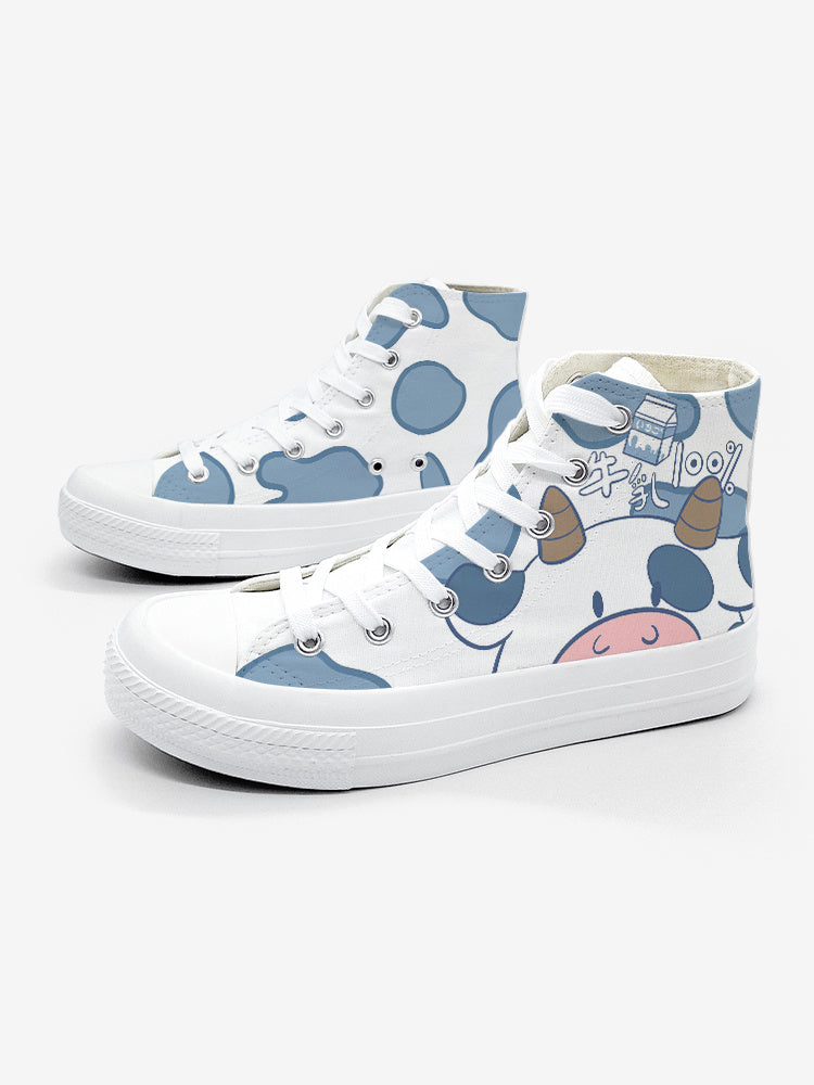 Girls Graffiti Canvas Shoes High Top Casual Sneakers