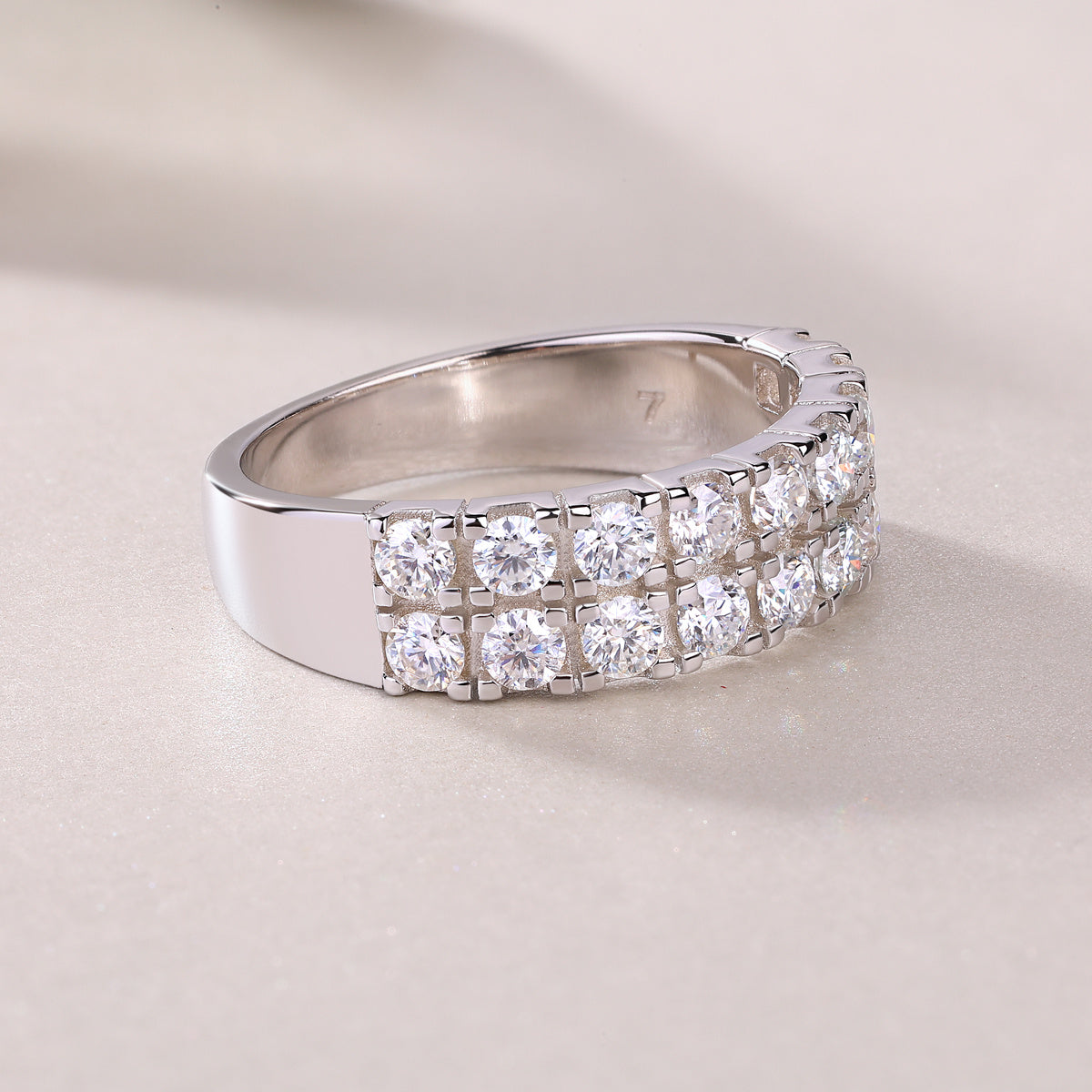 Starry Sky - A Wedding Ring Set With Top-quality Moissanite S925 Silver And Platinum-plated Diamond