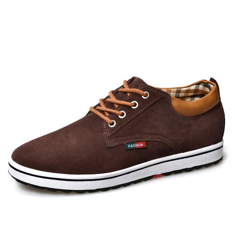 Genuine Leather Wear-resisting Sand Non-slip Elevator Shoes Men