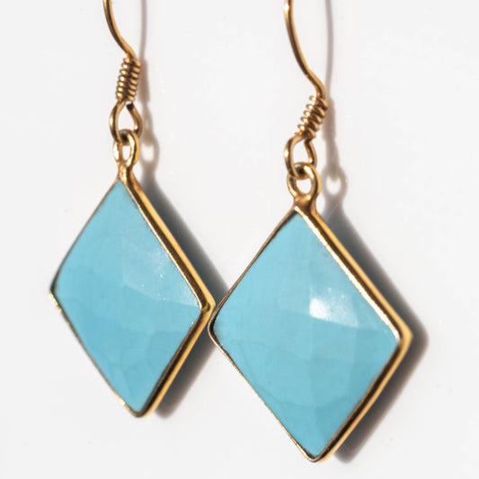Eugenia Turquoise Square Drop Earrings