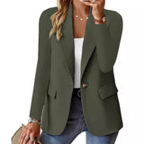 Fashion Casual Women Blazer Long-sleeved Solid Color Casual