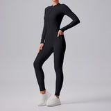 Women's Clothing Solid Color Casual Half Long-sleeve Zipper Jumpsuit