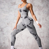 Seamless Tie-dyed Jumpsuit Stretch Skinny Yoga Clothes