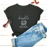 Letter Puppy Printed Short-sleeved Top - Women's Clothing