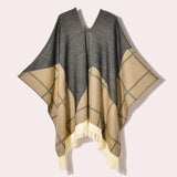 Western Denim Style Women's Shawl Tassel Pullover
