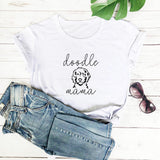 Letter Puppy Printed Short-sleeved Top - Women's Clothing