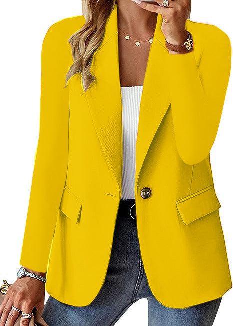 Fashion Casual Women Blazer Long-sleeved Solid Color Casual