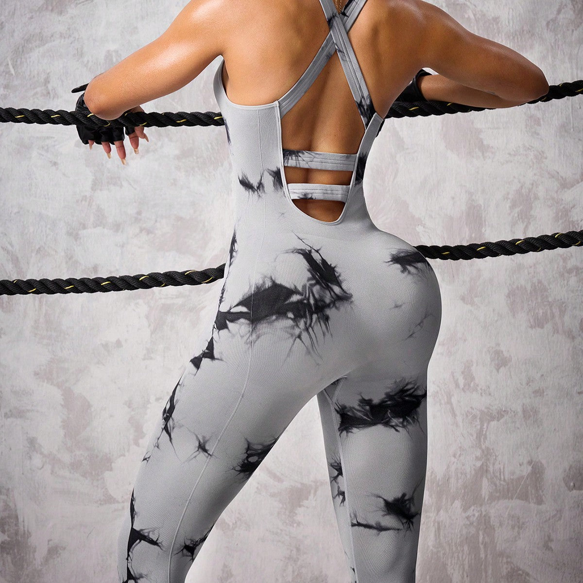 Seamless Tie-dyed Jumpsuit Stretch Skinny Yoga Clothes