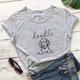 Letter Puppy Printed Short-sleeved Top - Women's Clothing