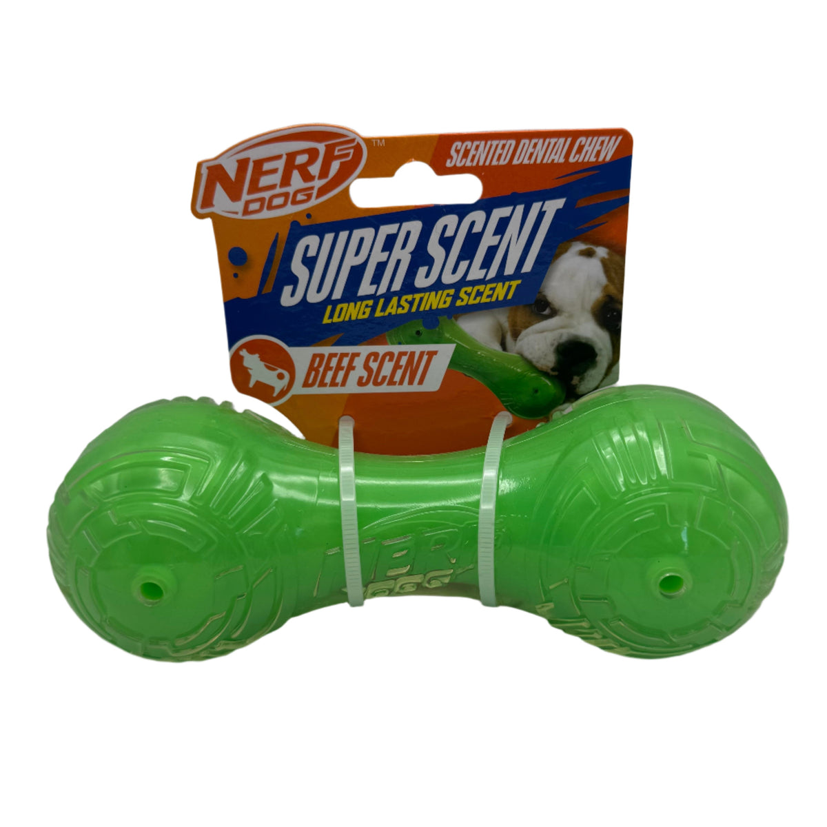 Beef-Scented Barbell Dog Toy – Durable 7" Chew & Fetch Toy