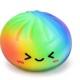 Rainbow Color Dumpling Squishy Toy with Bamboo Slow Rising Stress
