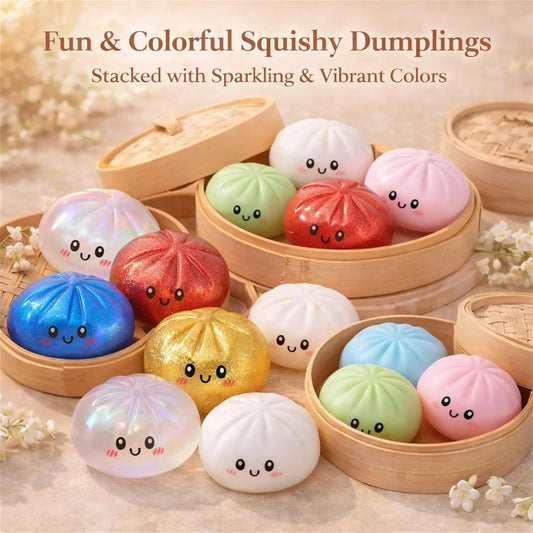Glitter Dumpling Glitter Dumpling Squishy with Box Dumplings Sensory