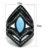 TK2482 - IP Black(Ion Plating) Stainless Steel Ring with Synthetic
