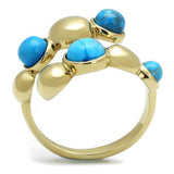 TK3091 - IP Gold(Ion Plating) Stainless Steel Ring with Semi-Precious