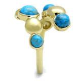 TK3091 - IP Gold(Ion Plating) Stainless Steel Ring with Semi-Precious