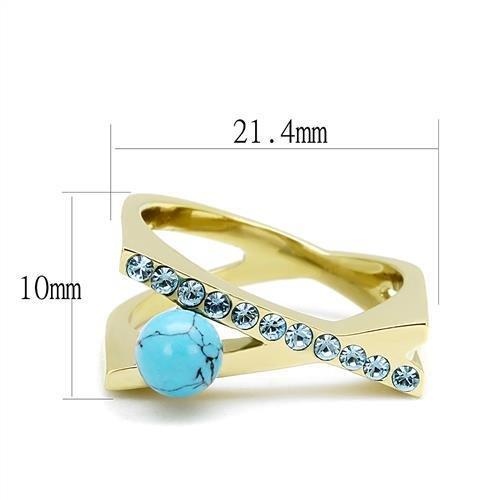 TK3130 - IP Gold(Ion Plating) Stainless Steel Ring with Synthetic