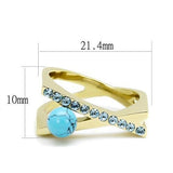 TK3130 - IP Gold(Ion Plating) Stainless Steel Ring with Synthetic