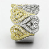 TS126 - Gold+Rhodium 925 Sterling Silver Ring with AAA Grade CZ  in