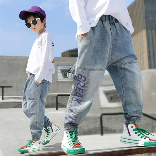Boys' Jeans Loose Western Style
