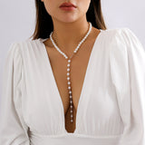 Round Beads Chain Beaded Pearl Niche Necklace