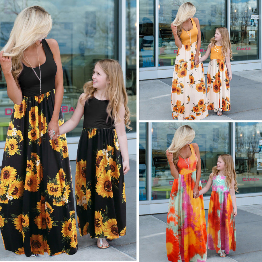 Mother-daughter Matching Outfit Summer Children's Clothing With Pockets