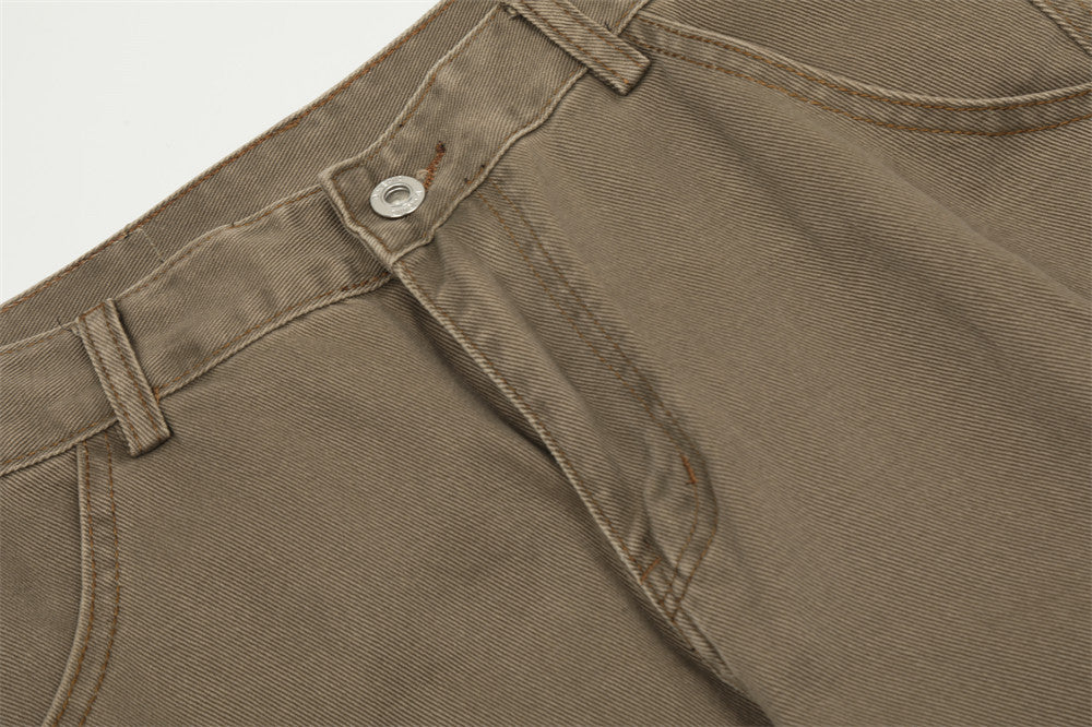 Punk Wash Denim Cargo Pants Trousers Men