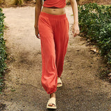 Ladies Two-piece Set Solid Color Casual Suit