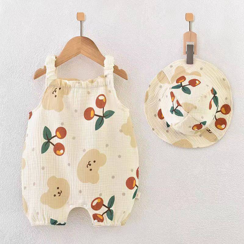 Kid's Clothing-Cotton Gauze Newborn Baby Jumpsuit
