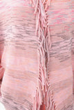 Multicolored Fringe Trim Poncho