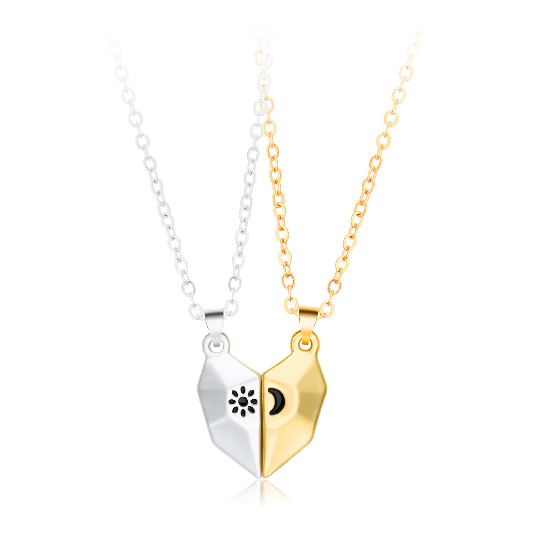 Wishing Stone Couple Necklace Sun Moon