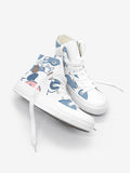 Girls Graffiti Canvas Shoes High Top Casual Sneakers